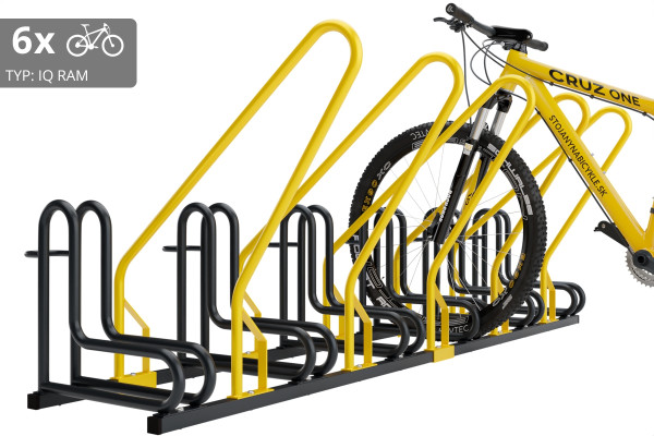 Stojan na 6 kol s rámem na uzamykání IQ, barevný Stojan na 6 kol s rámem na uzamykání IQ, barevný