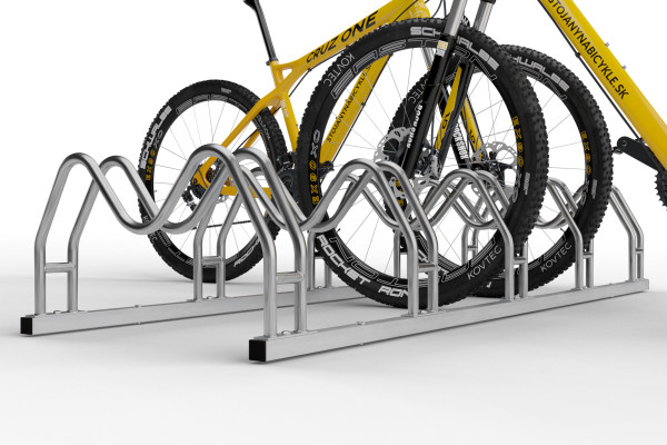 Oboustranný stojan na 5 kol MEGA, nerezový