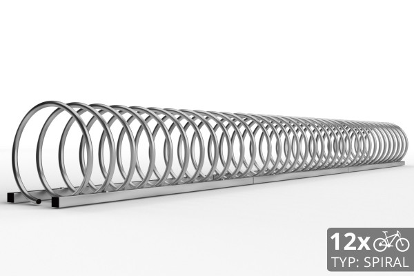 Stojan na 12 kol SPIRAL, 330 cm pozinkovaný
