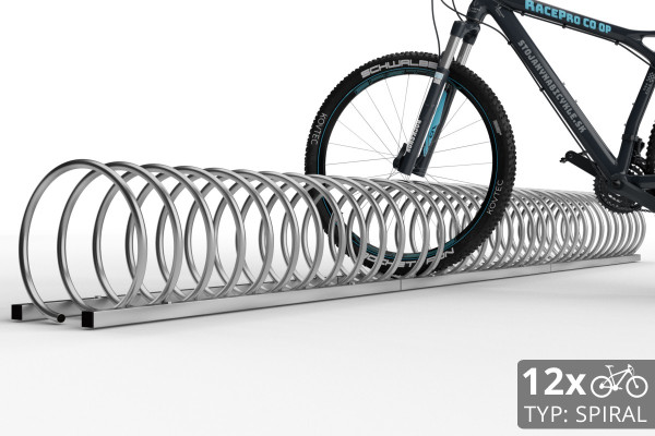Stojan na 12 kol SPIRAL, 330 cm pozinkovaný
