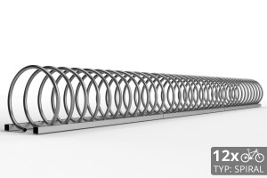 Stojan na 12 kol SPIRAL, 330 cm nerezový