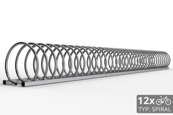 Stojan na 12 kol SPIRAL, 330 cm nerezový