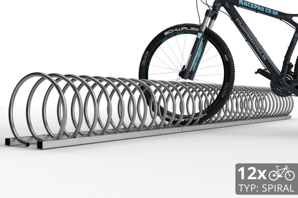 Stojan na 12 kol SPIRAL, 330 cm nerezový