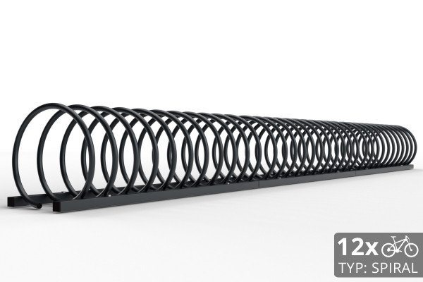 Stojan na 12 kol SPIRAL, 330 cm barevný