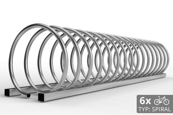 Stojan na 6 kol SPIRAL, 150 cm pozinkovaný