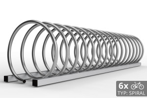 Stojan na 6 kol SPIRAL, 150 cm nerezový