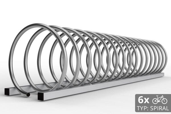Stojan na 6 kol SPIRAL, 150 cm nerezový