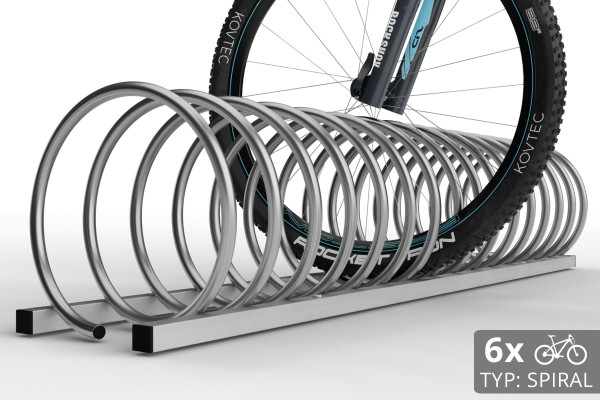 Stojan na 6 kol SPIRAL, 150 cm nerezový