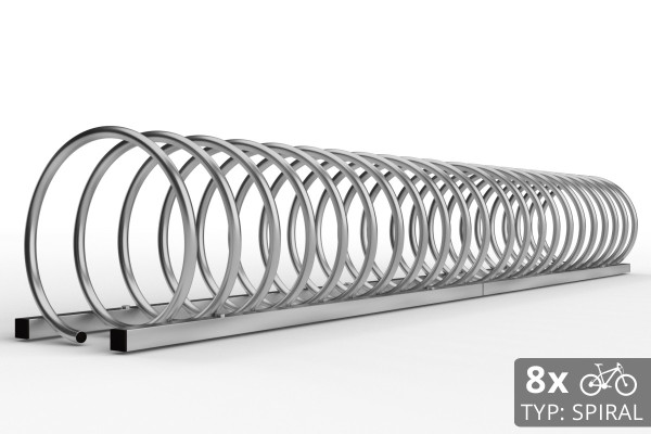 Stojan na 8 kol SPIRAL, 220 cm pozinkovaný