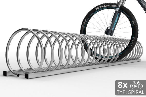 Stojan na 8 kol SPIRAL, 220 cm pozinkovaný