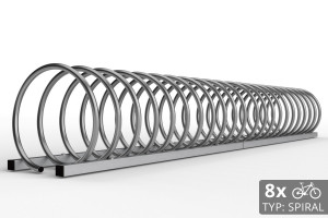Stojan na 8 kol SPIRAL, 220 cm nerezový