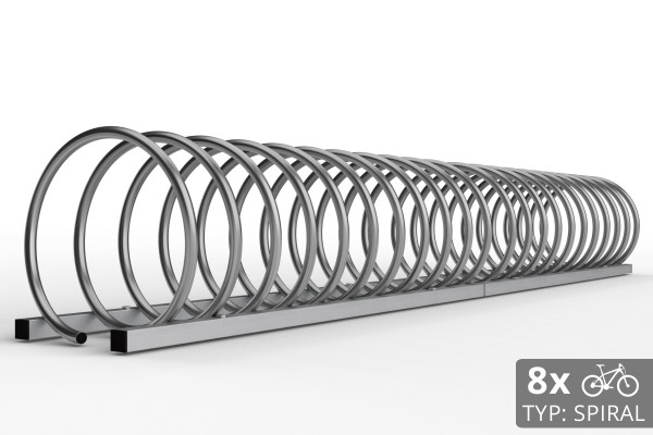Stojan na 8 kol SPIRAL, 220 cm nerezový