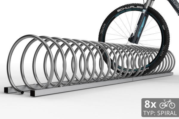 Stojan na 8 kol SPIRAL, 220 cm nerezový
