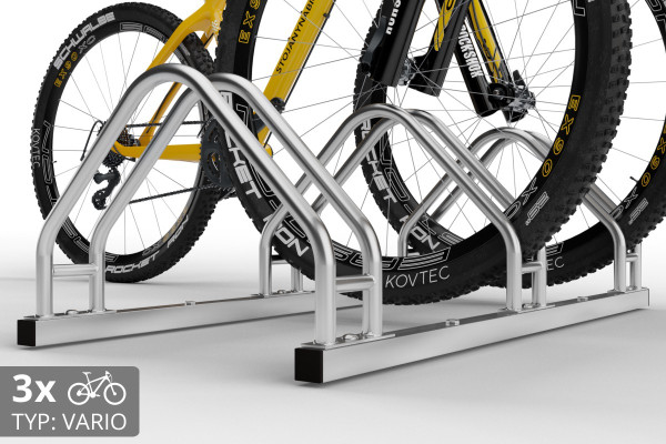 Oboustranný stojan na 3 kola VARIOS 3 místný, pozinkovaný Oboustranný stojan na 3 kola VARIOS 3 místný, pozinkovaný