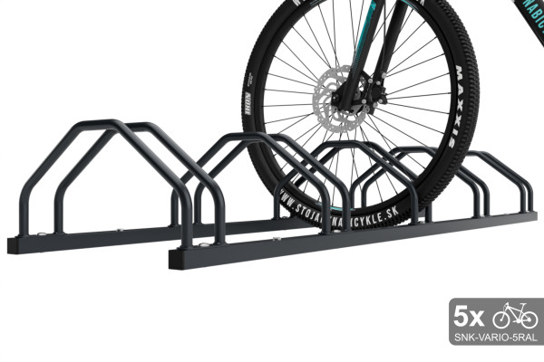 Oboustranný stojan na 5 kol, VARIO 5 místný, barevný Oboustranný stojan na 5 kol, VARIO 5 místný, barevný