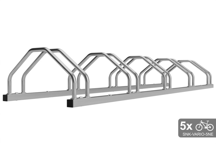 Oboustranný stojan na 5 kol, VARIO 5 místný, nerezový