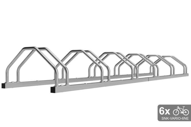 Oboustranný stojan na 6 kol, VARIO 6 místný, nerezový