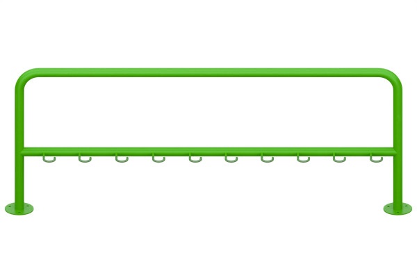 Stojan na koloběžky 10 místný, 200cm, barevný