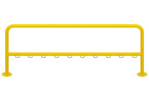 Stojan na koloběžky 10 místný, 200cm, barevný