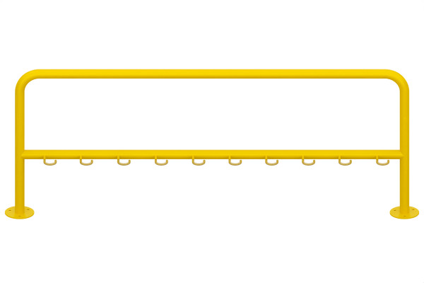 Stojan na koloběžky 10 místný, 200cm, barevný
