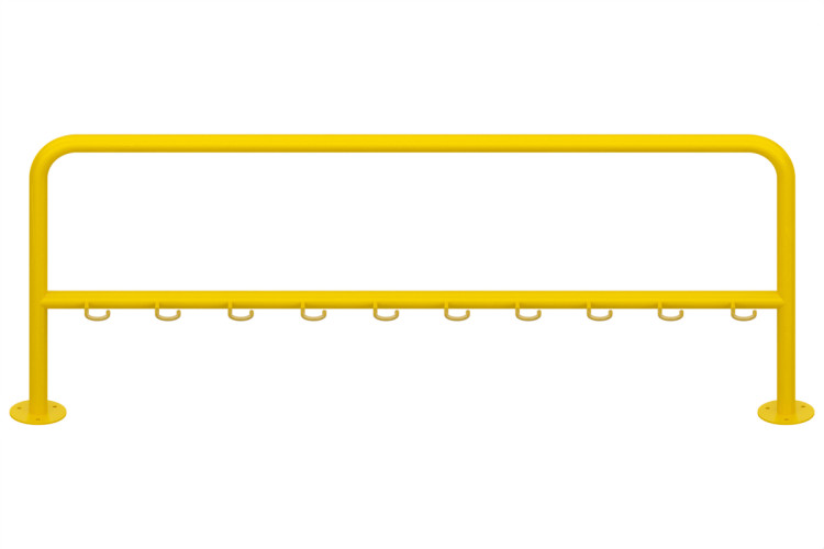 Stojan na koloběžky 10 místný, 200cm, barevný