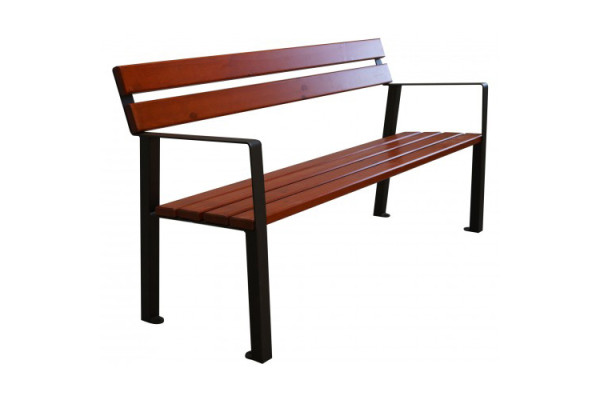 Kovová lavička LK-38, 150cm, Palisandr, Barevná